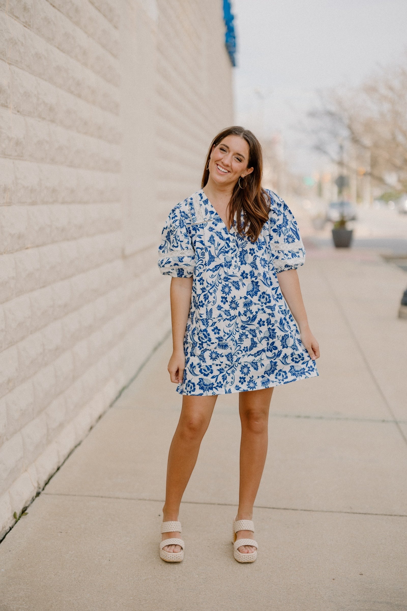 Naomi Navy Print Tiered Dress – Studio 3:19