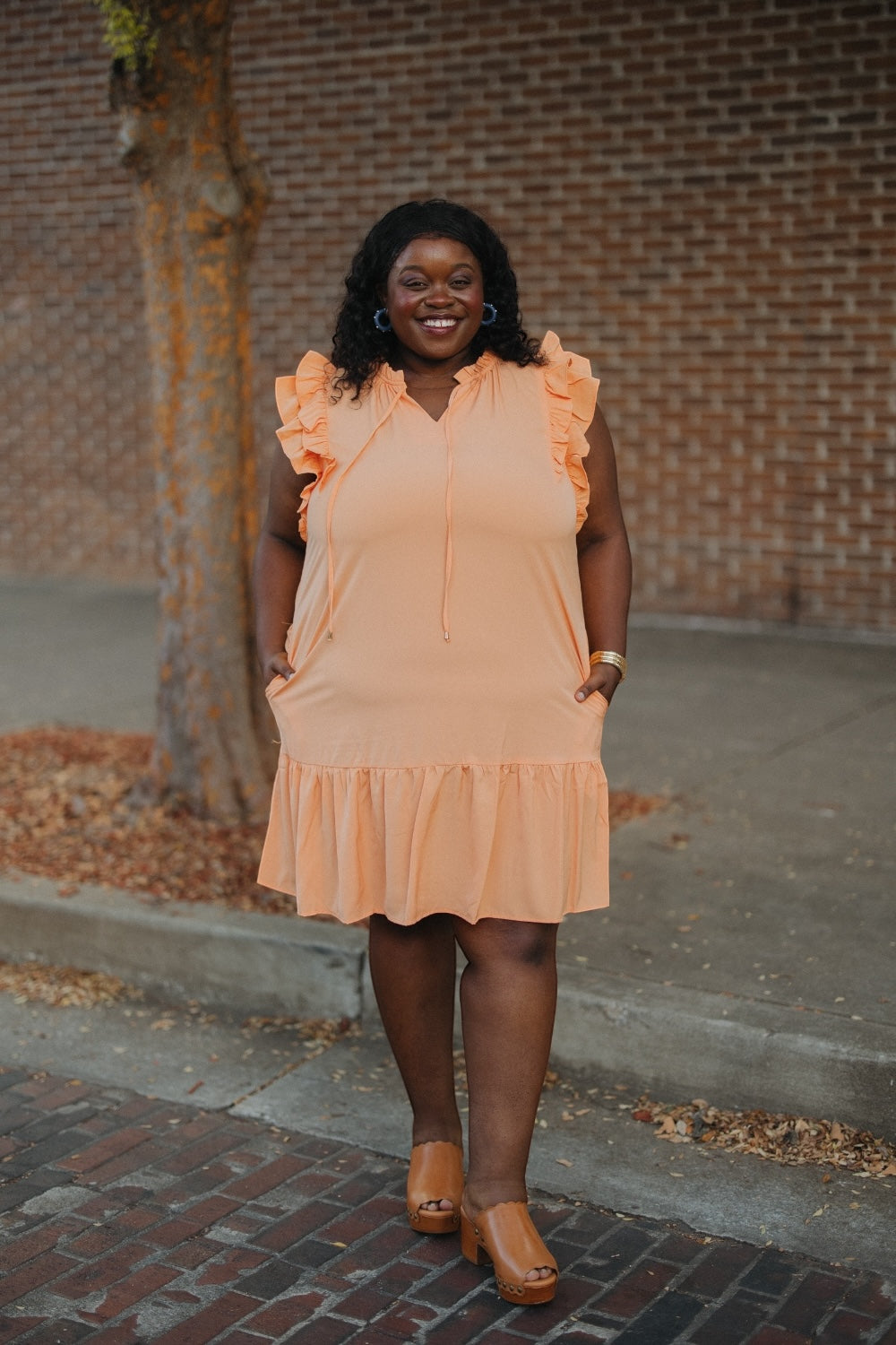 Perry Peach Babydoll Dress