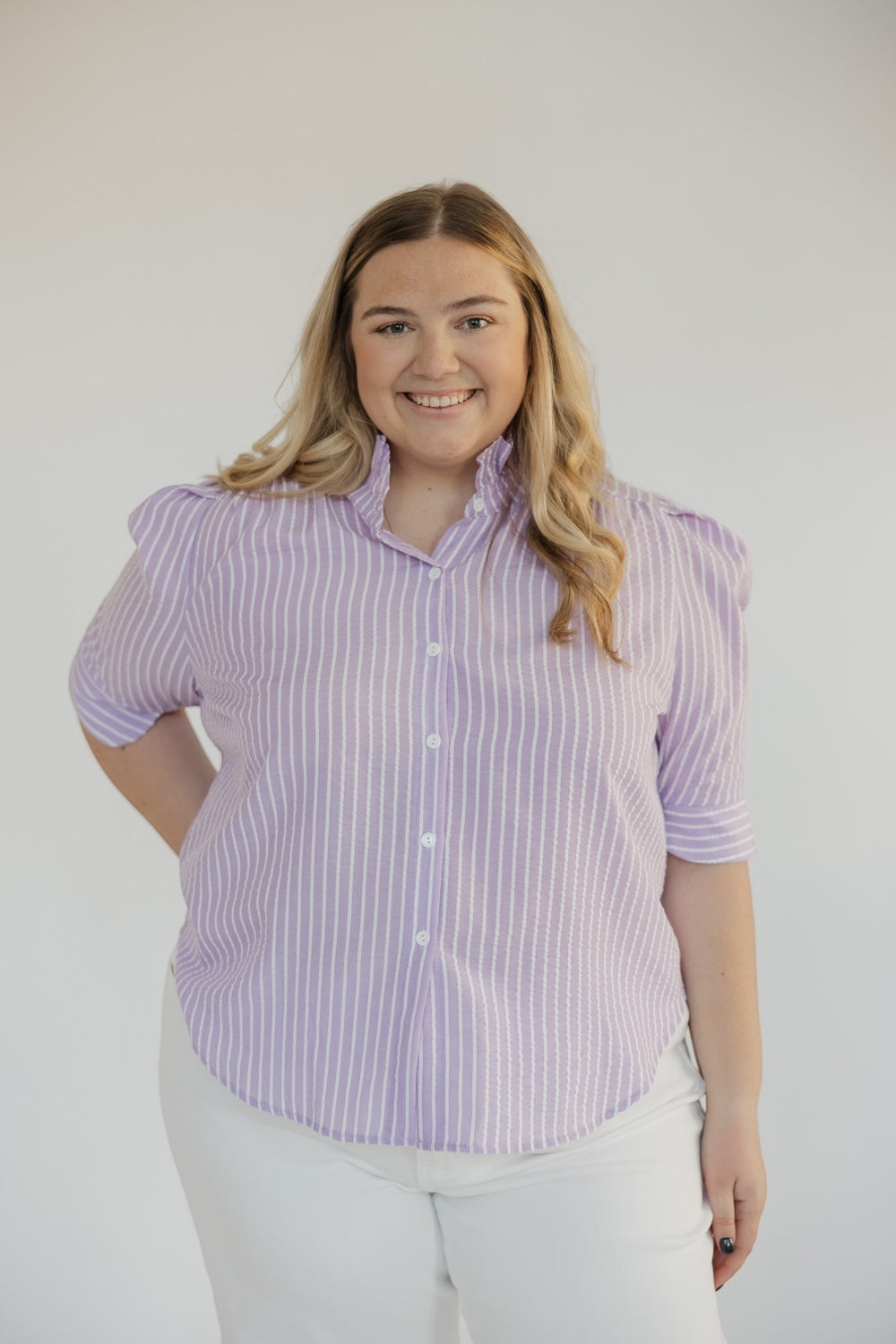 Jodie Lavender Seersucker Top (S-3XL)