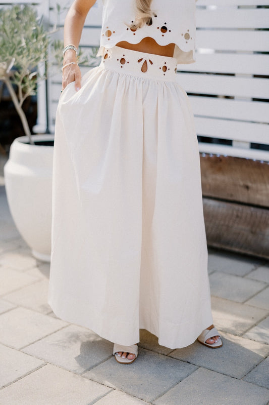 Emmy Embroidered Waistband Maxi Skirt