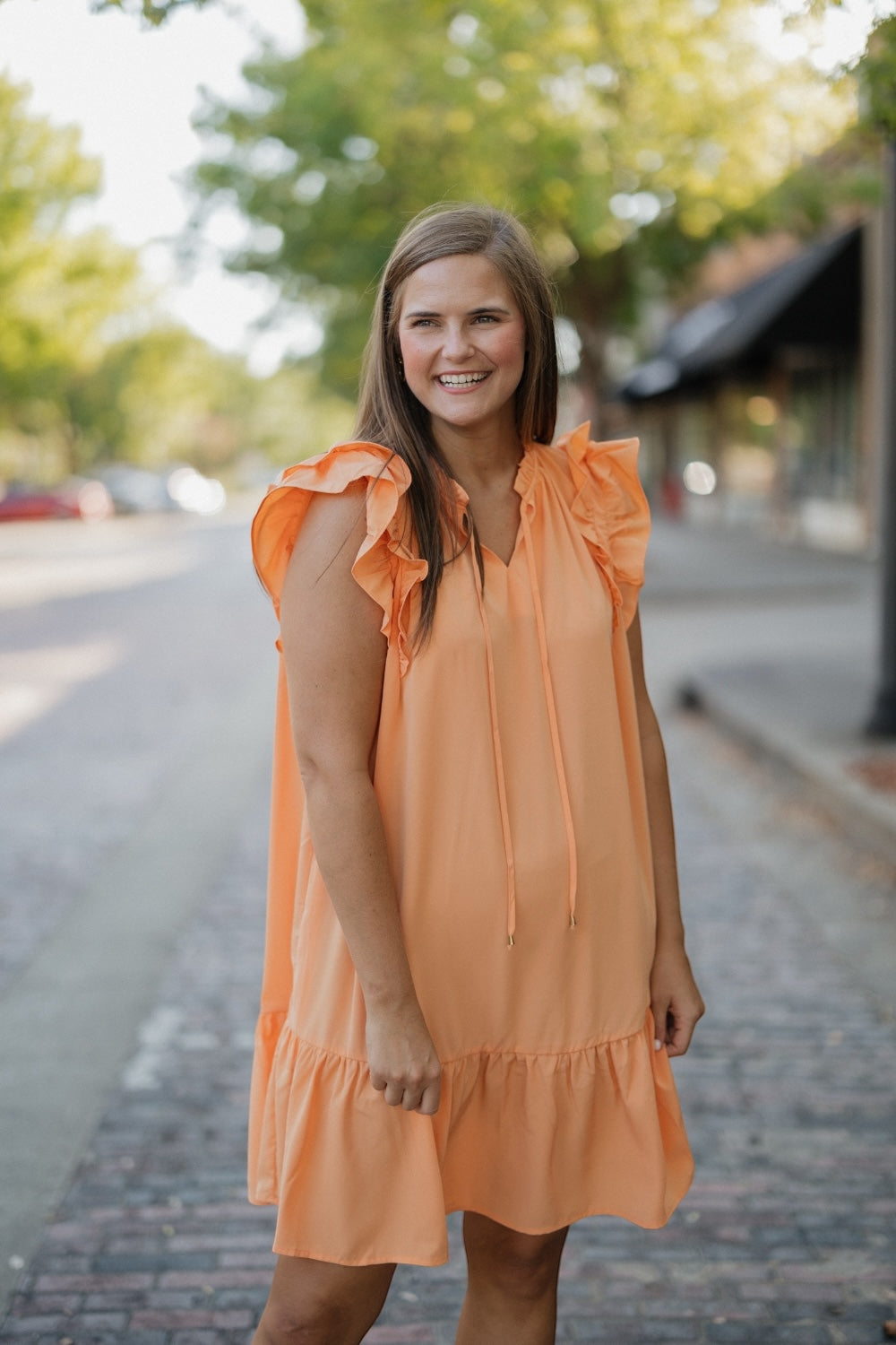 Perry Peach Babydoll Dress