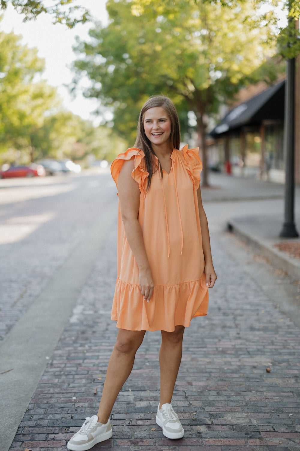 Perry Peach Babydoll Dress