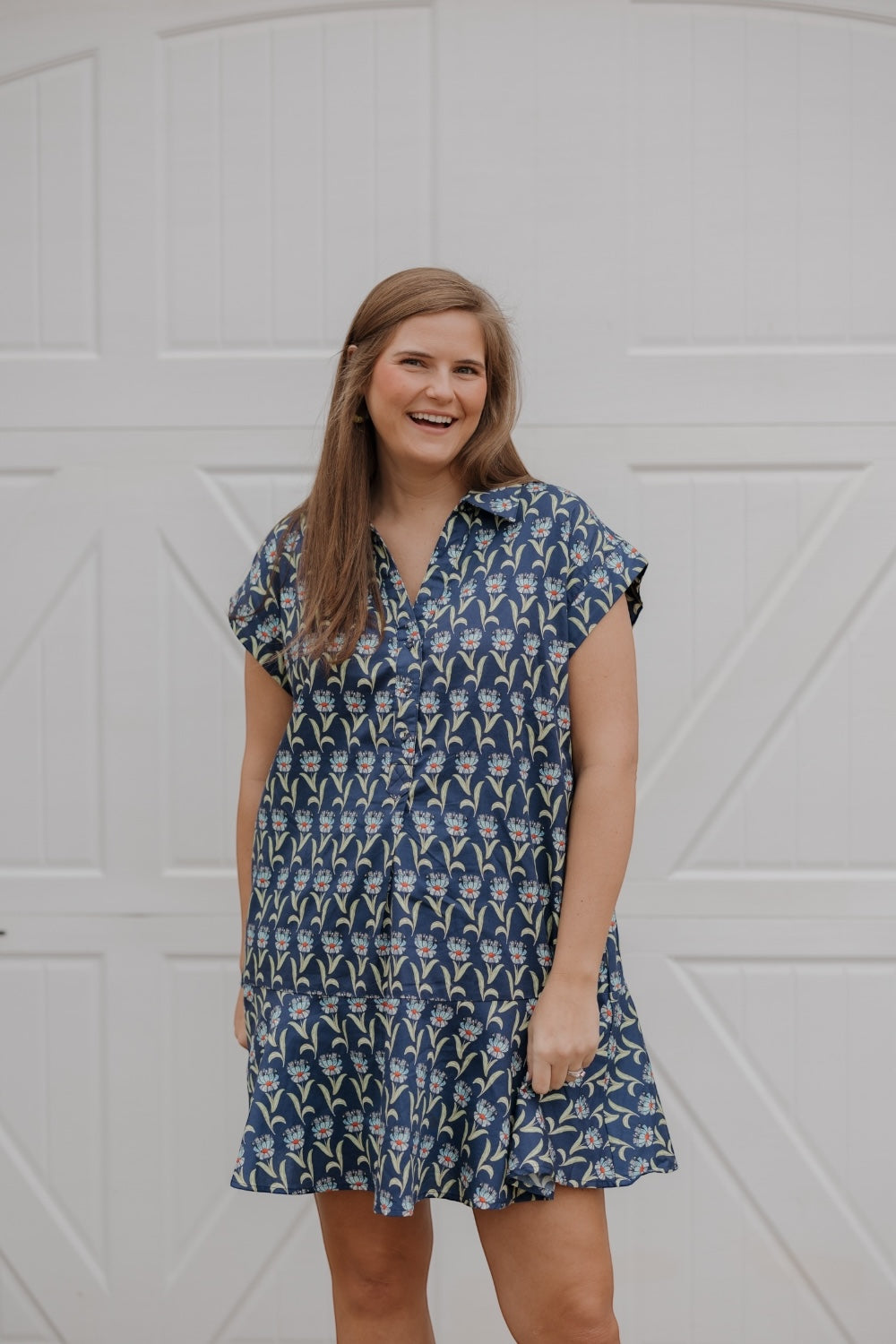 Sally Navy Floral Dress (S-2XL)