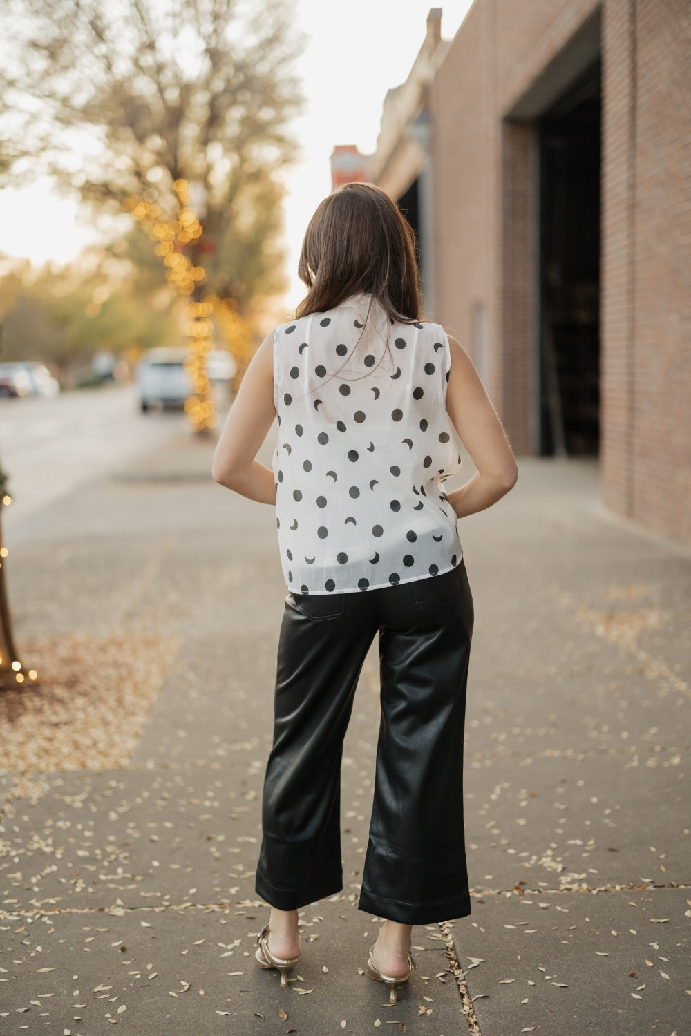 Tiffany Black/White Polka Dot Tie Tank