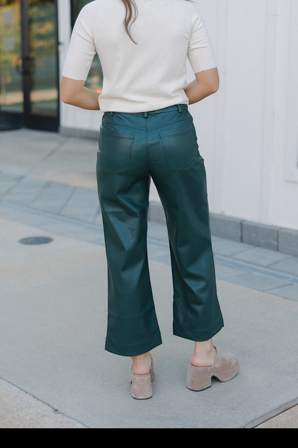 Lennon Astro Green Wide Leg Leather Pants (XS-3XL)