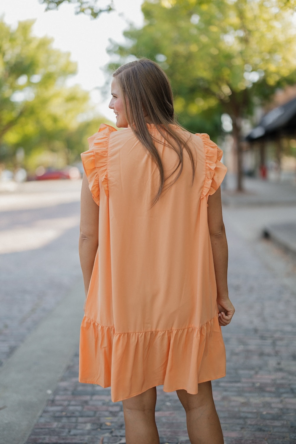 Perry Peach Babydoll Dress