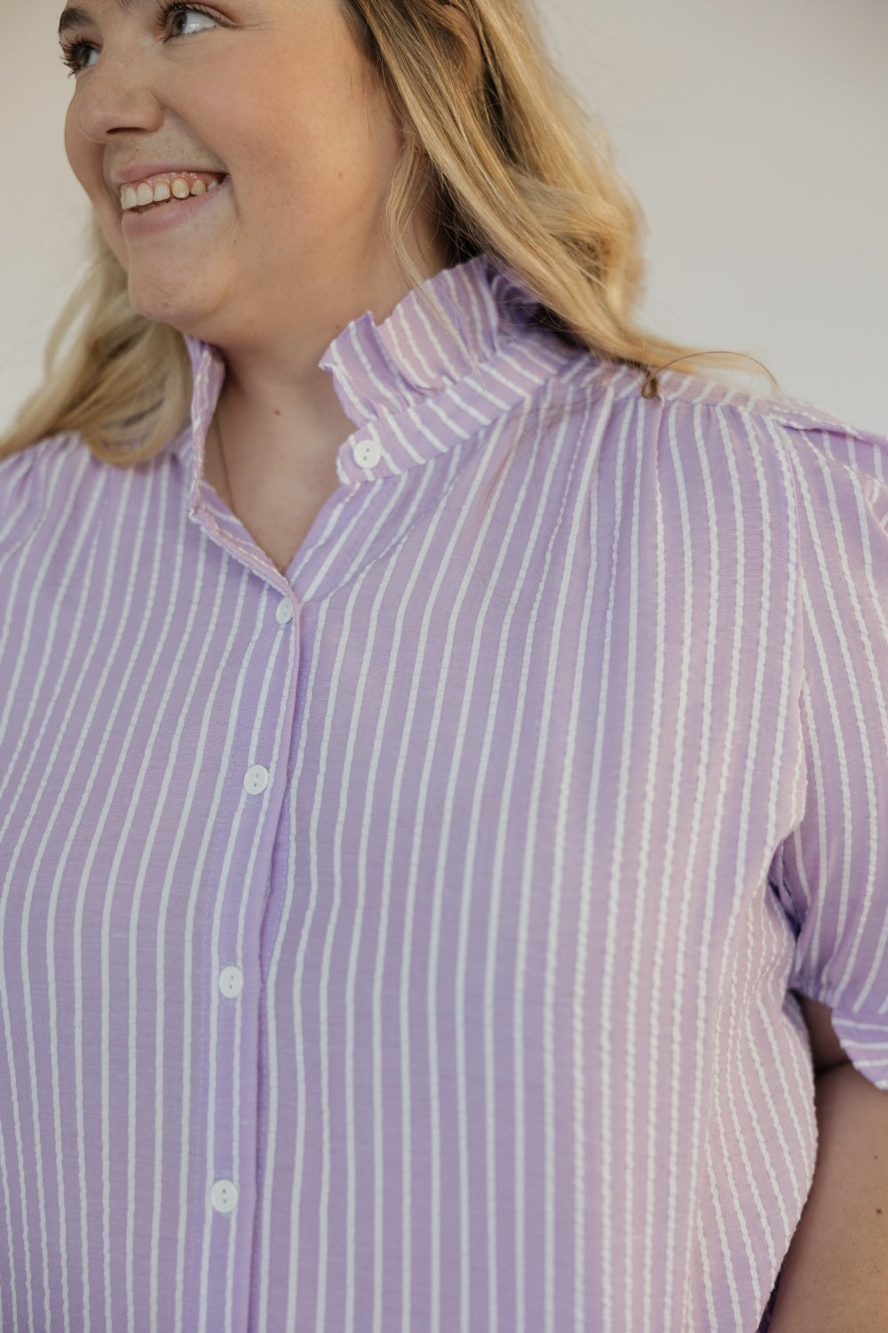 Jodie Lavender Seersucker Top (S-3XL)