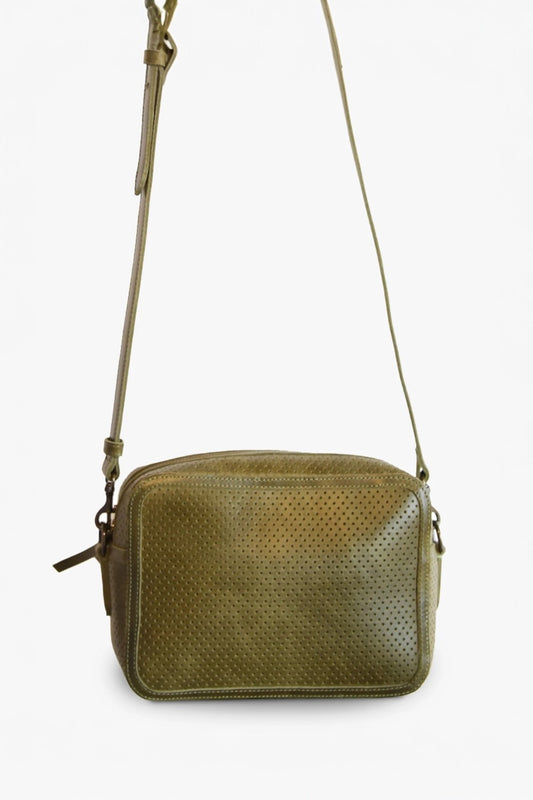 Medium Zipper Crossbody in Perforated Moss by Able