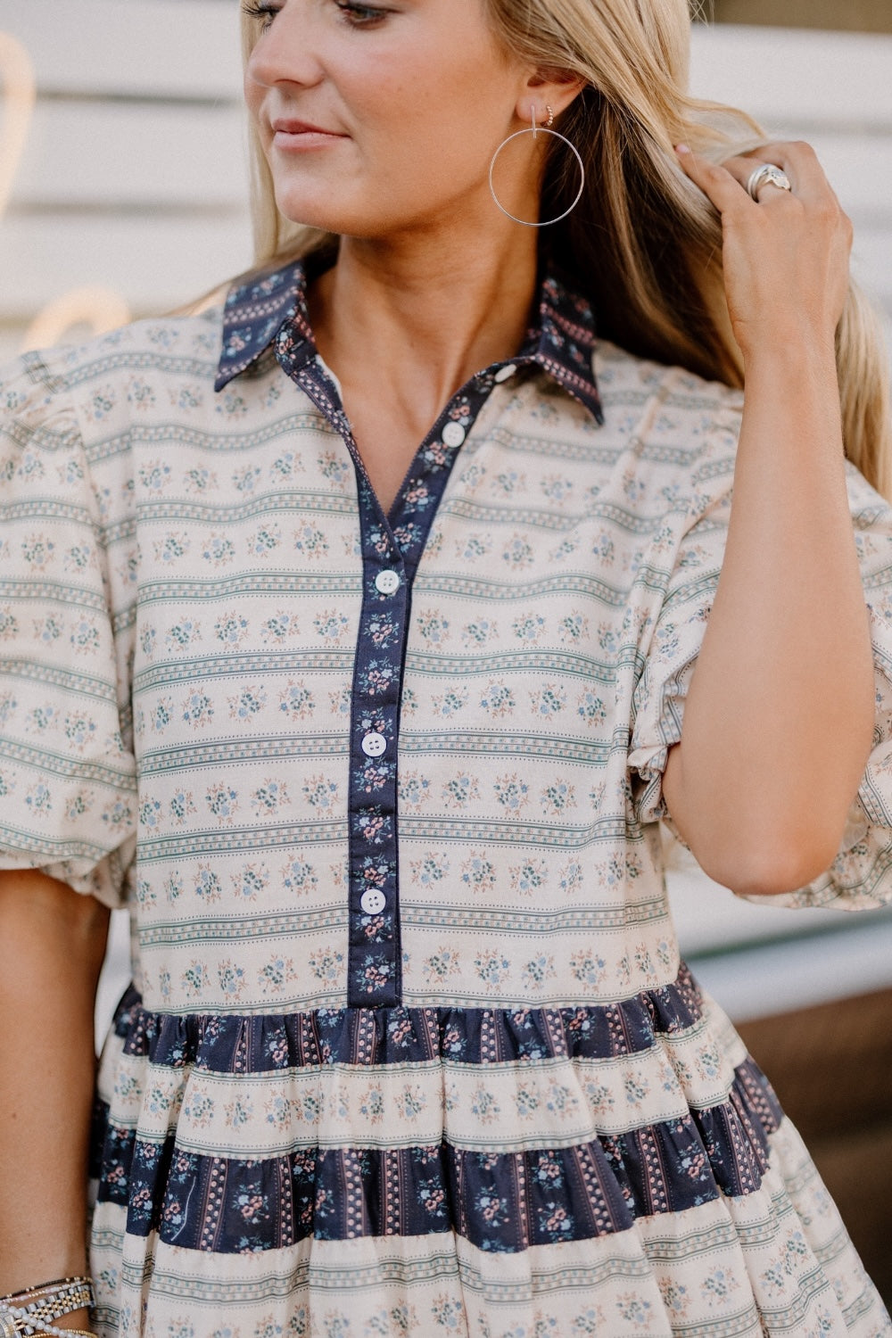 Combo Floral Shirt Dress