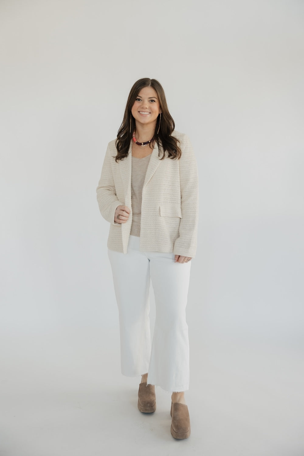 Corie Cream Crochet Blazer (XS-3XL)