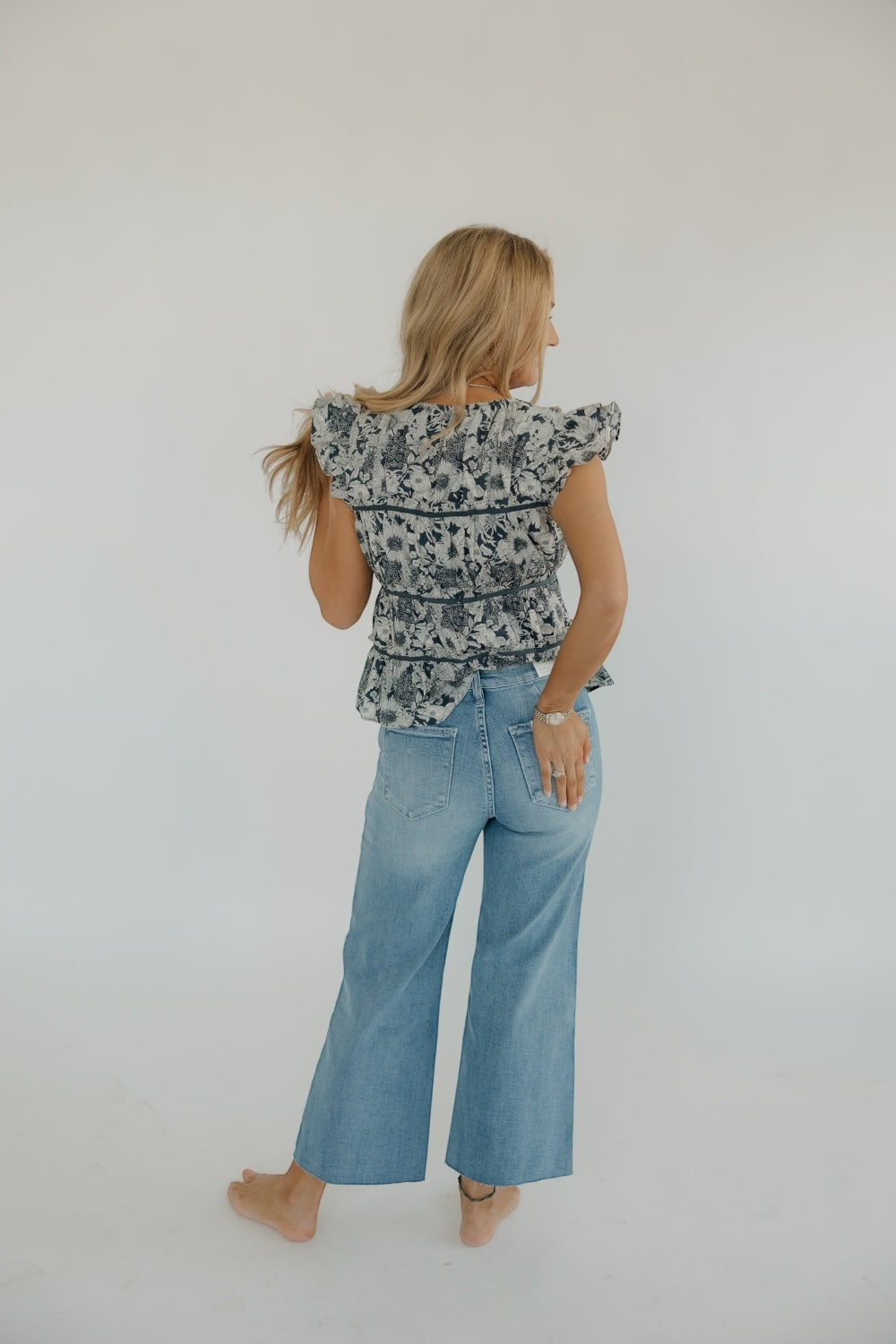 High Rise Utility Crop Wide Leg Jean (0-22)