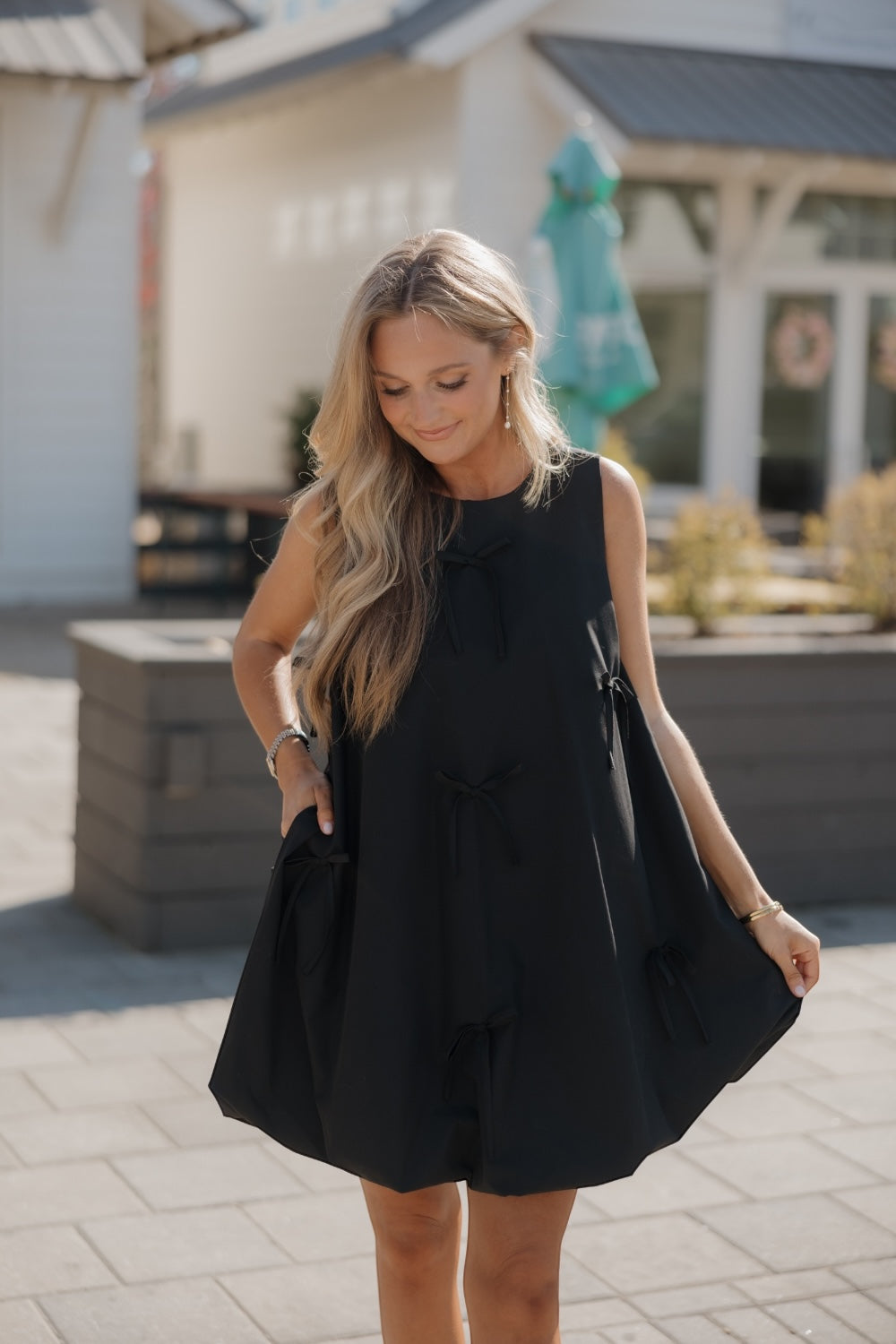 Bonnie Bow Black Sleeveless Dress (S-3XL)