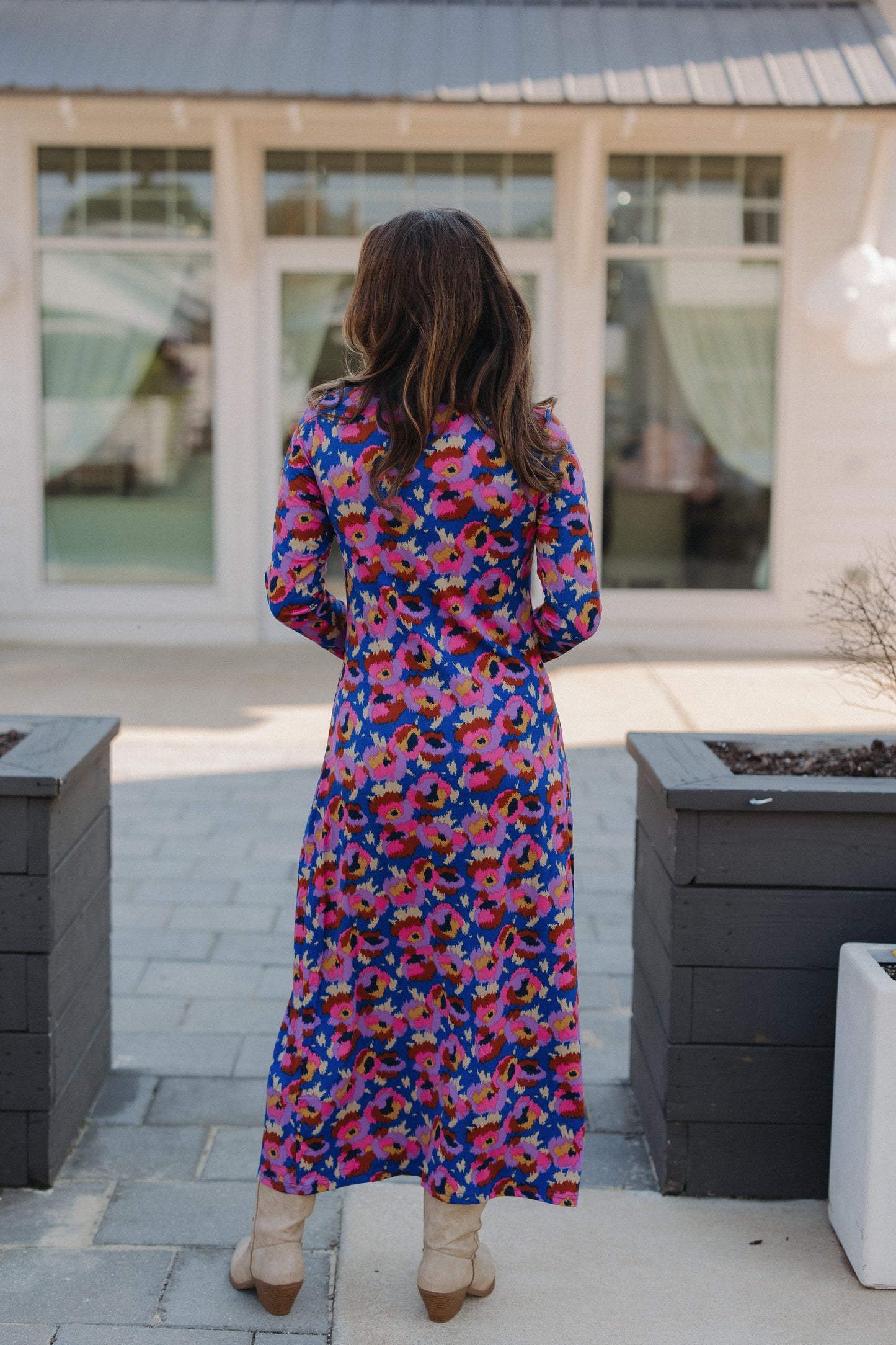 Dewberry Floral Print Knit Maxi