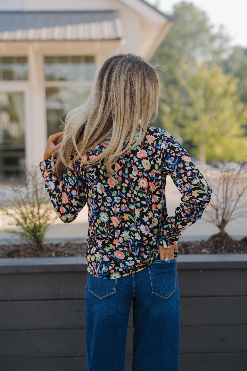 Cami Small Floral Print Long Sleeve Top