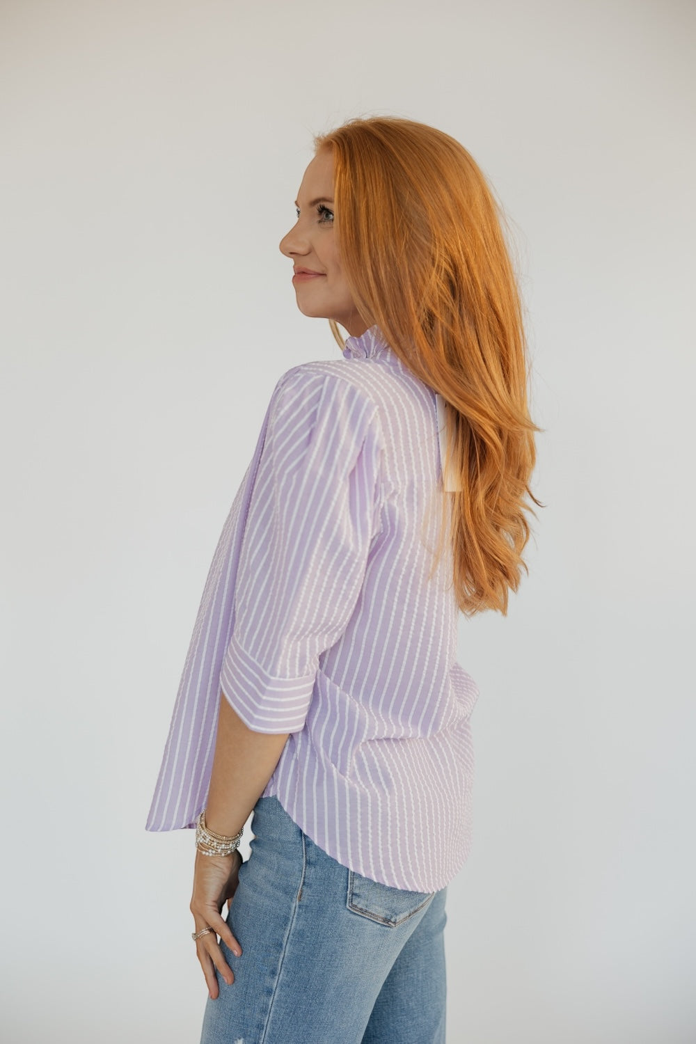 Jodie Lavender Seersucker Top (S-3XL)