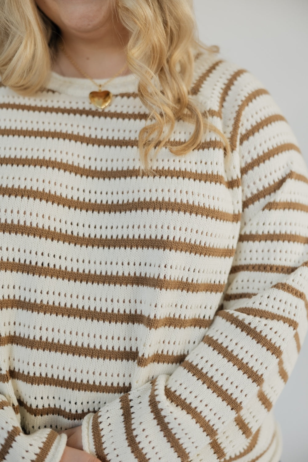 Katrina Khaki Striped Sweater (S-3XL)