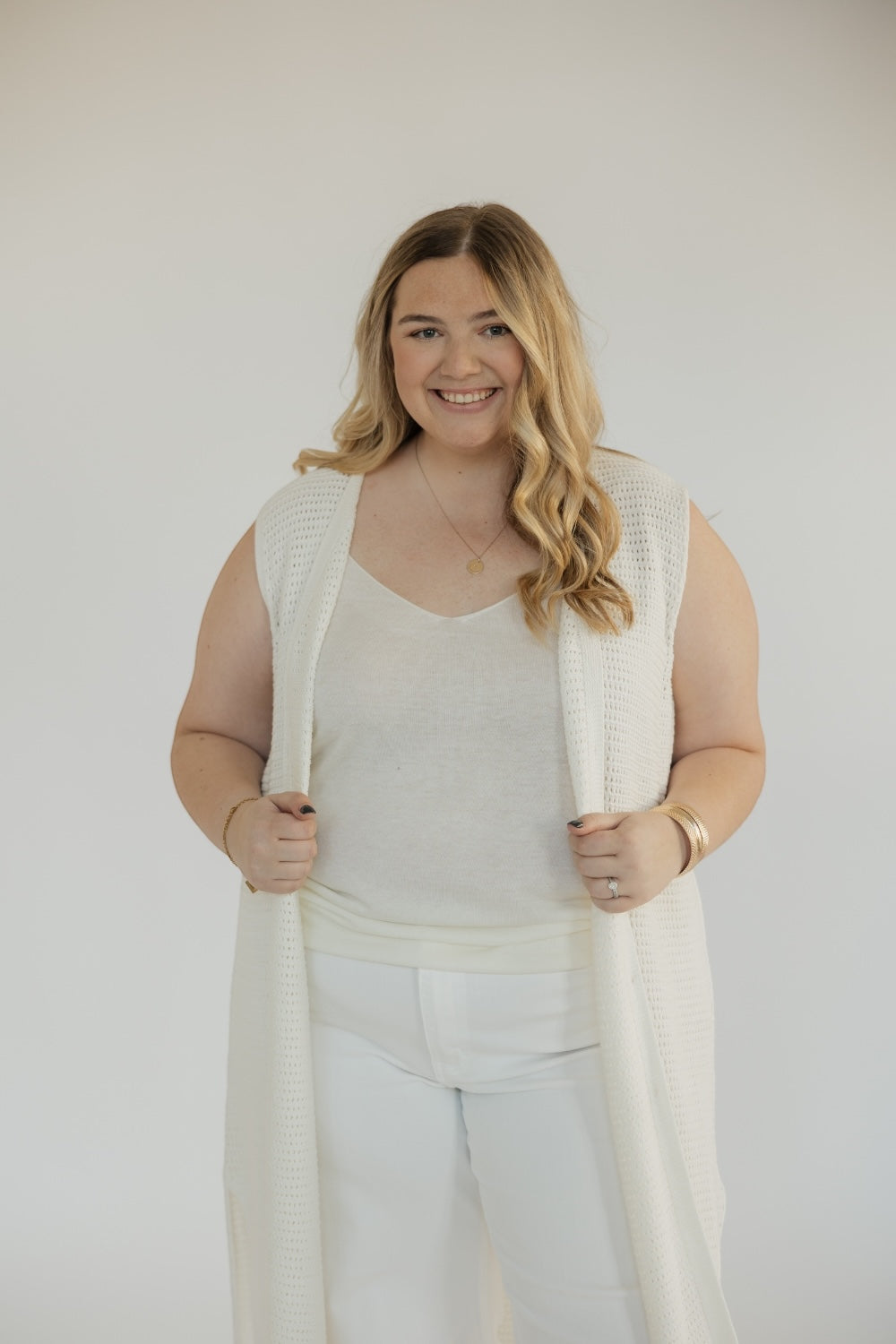 Brayden Knit Button Down Sleeveless Cardigan (XS-3XL)