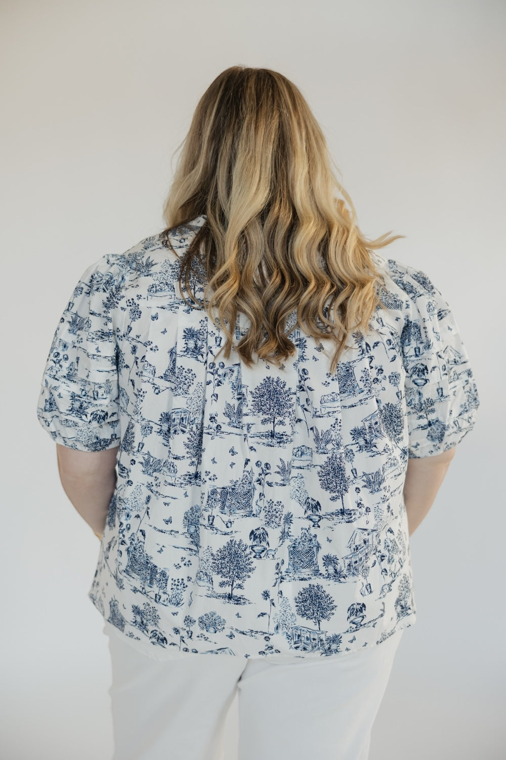 Renzo Toile Court Button Down Top (XS-3XL)