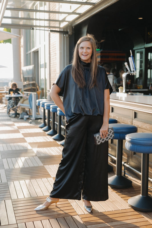 Cora Black Flowy Pant (S-3XL)