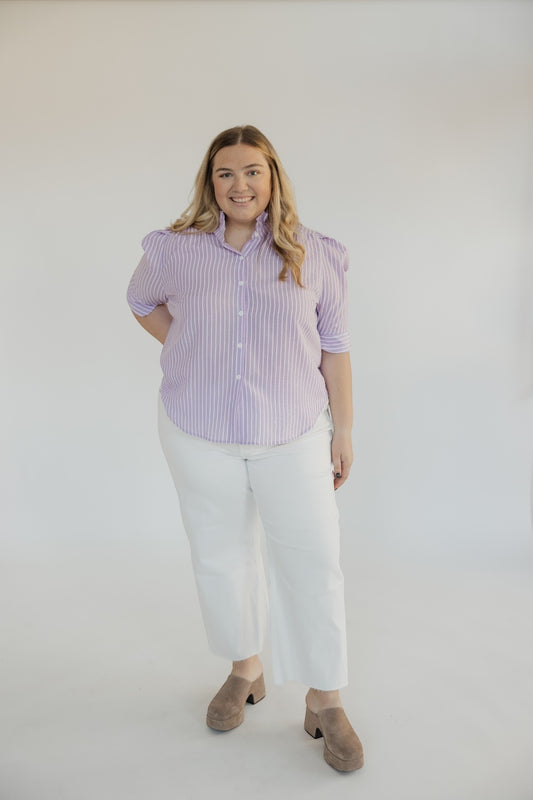 Jodie Lavender Seersucker Top (S-3XL)