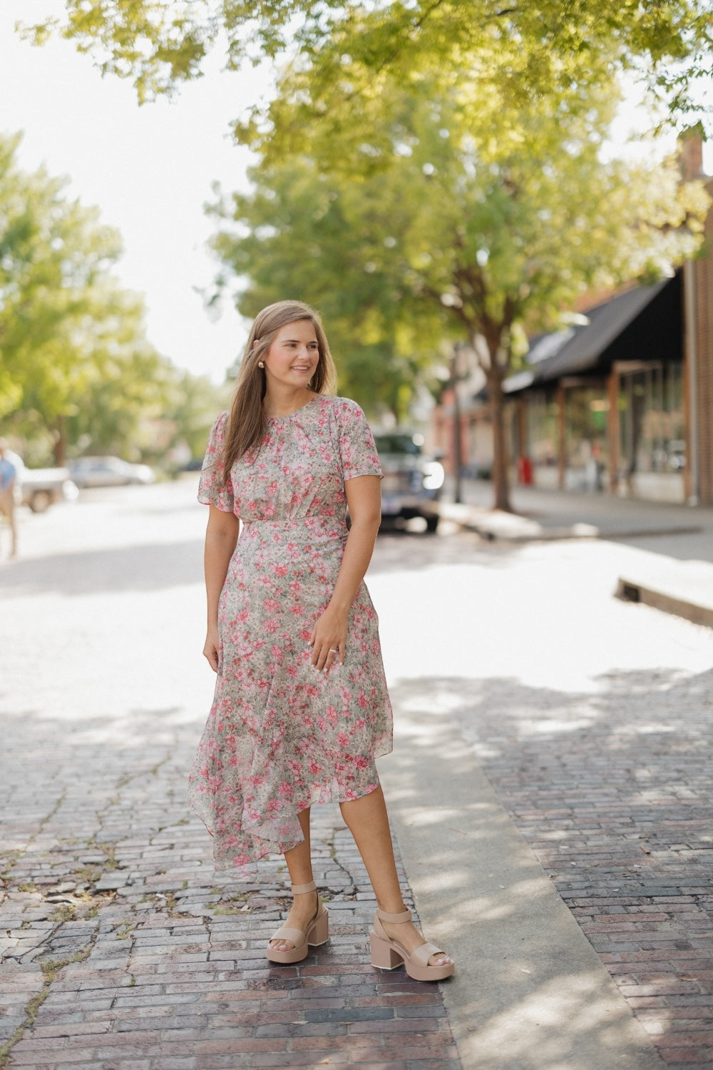 Alexis Sage Multi Floral Flutter Sleeve Midi Dress (S-3XL)