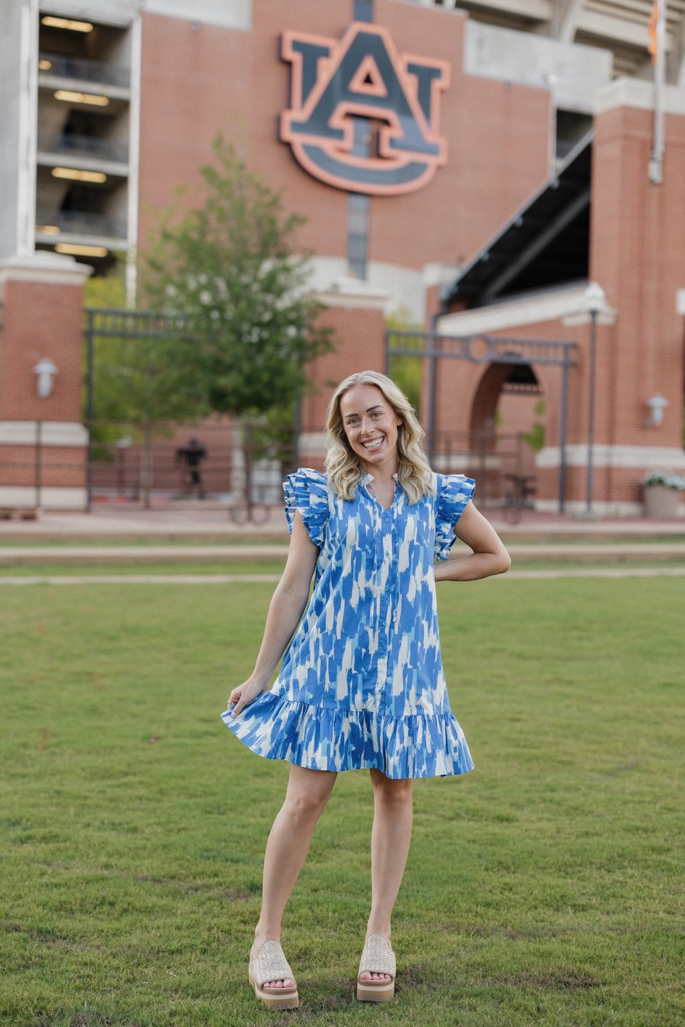 Abby Tailgate Time Blue Dress (XS-XXL)