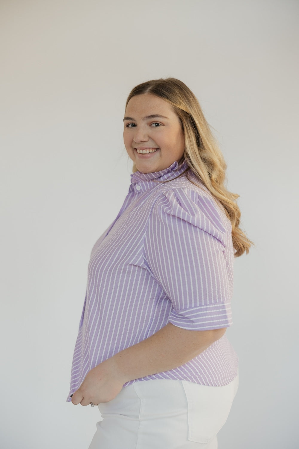 Jodie Lavender Seersucker Top (S-3XL)