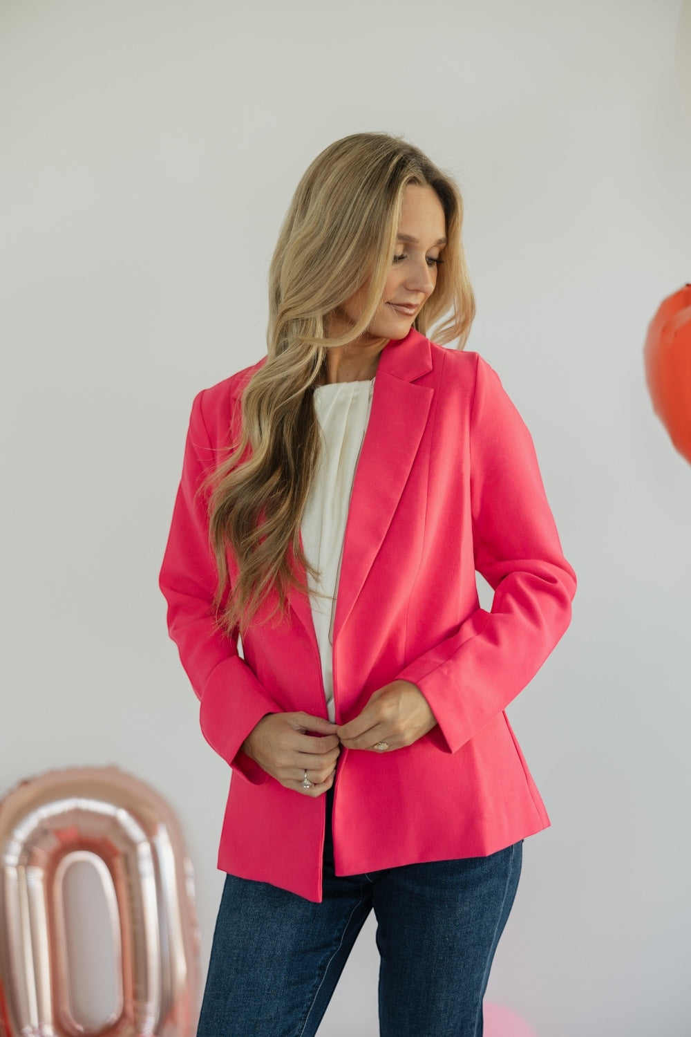 Peony Pink Flap Pocket Blazer (XS-3XL)