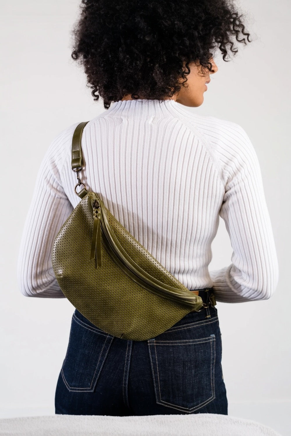 Berkley Belt Bag in Perforated Moss by Able