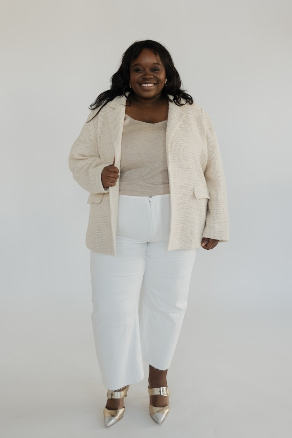 Corie Cream Crochet Blazer (XS-3XL)