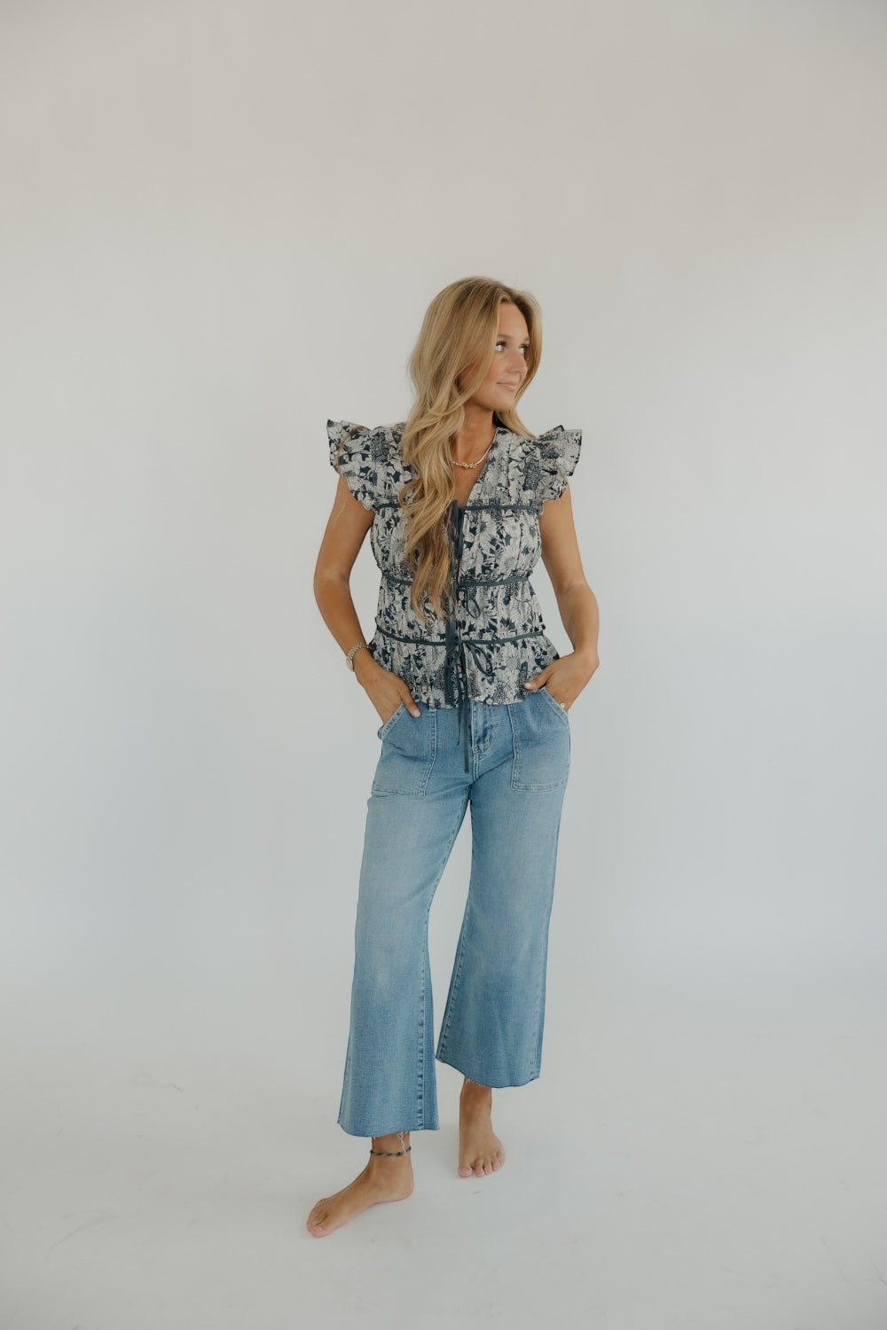 High Rise Utility Crop Wide Leg Jean (0-22)