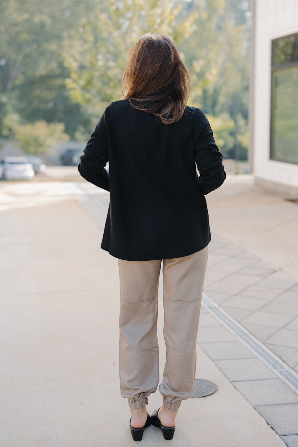 Black Flared Knit Cardigan