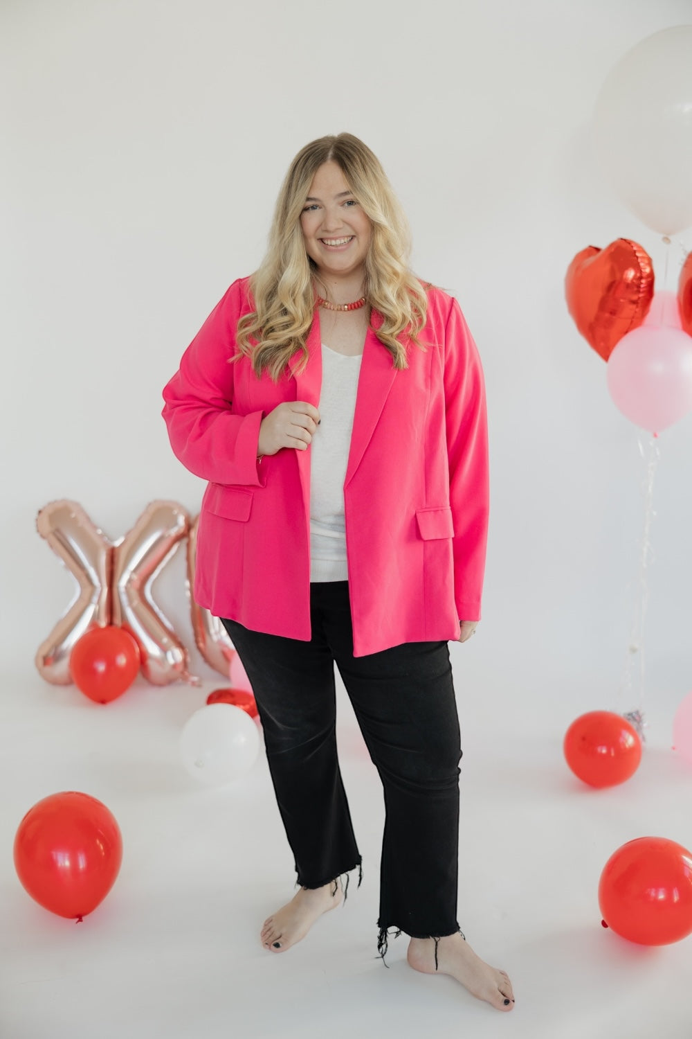 Peony Pink Flap Pocket Blazer (XS-3XL)