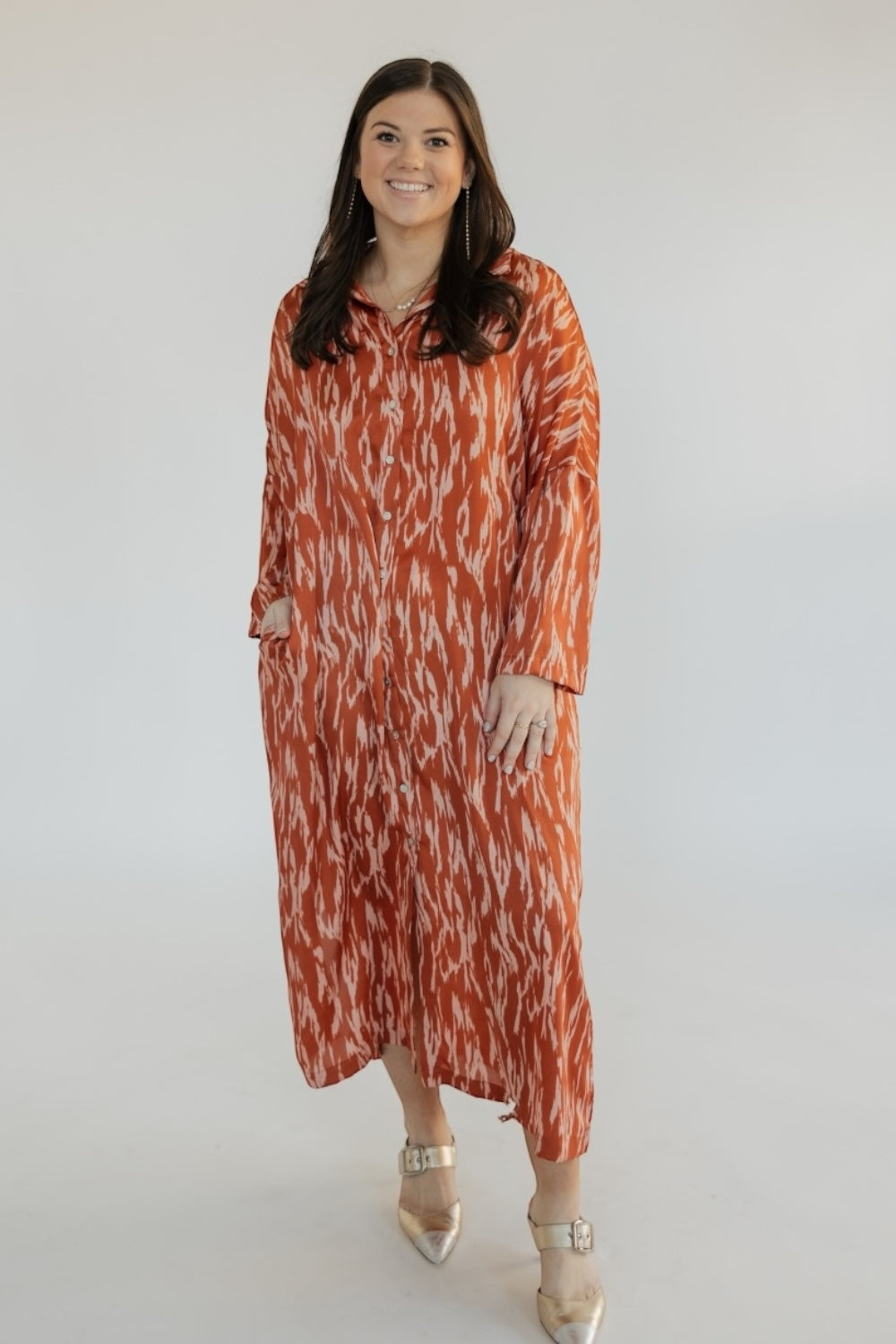 Regan Prairie Winds Button Down Flowy Dress