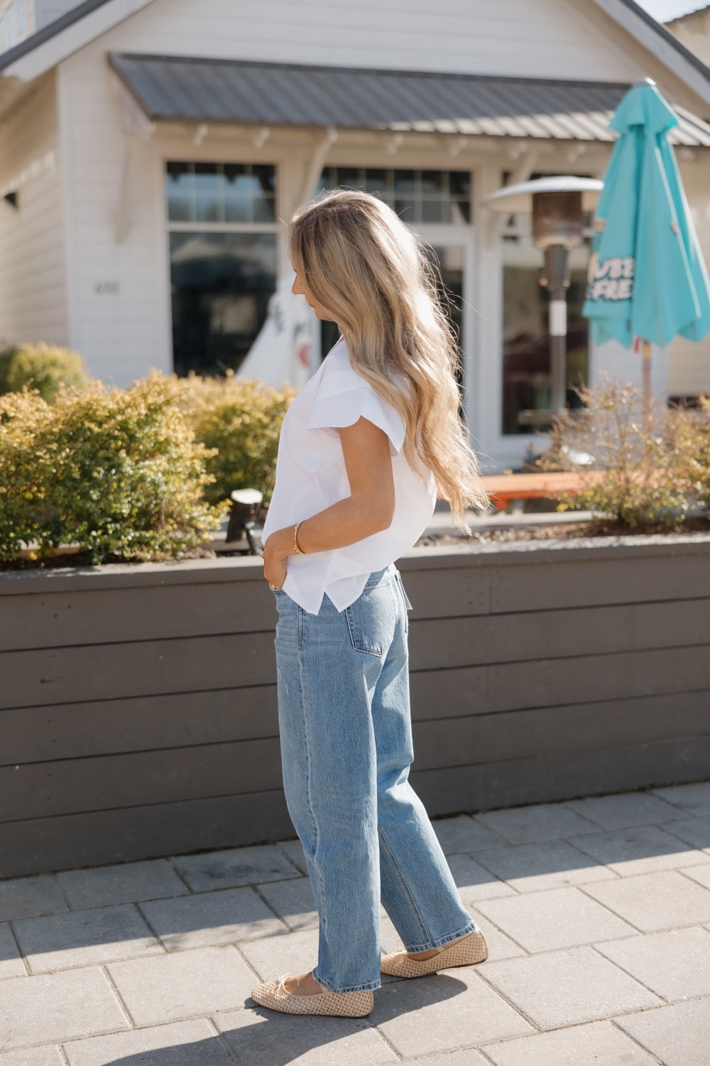 Quinn White Poplin Blouse (XS-XL)