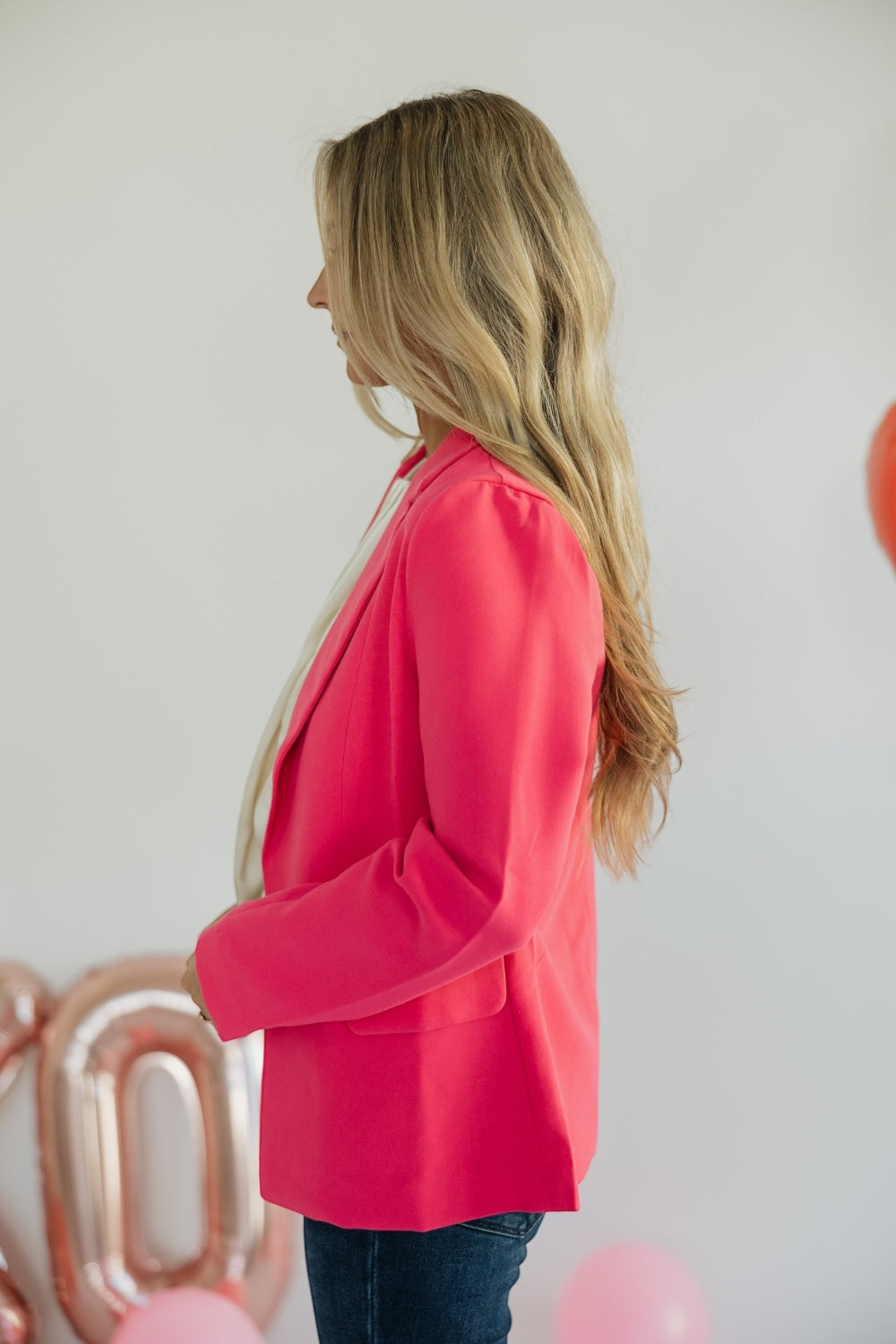 Peony Pink Flap Pocket Blazer (XS-3XL)