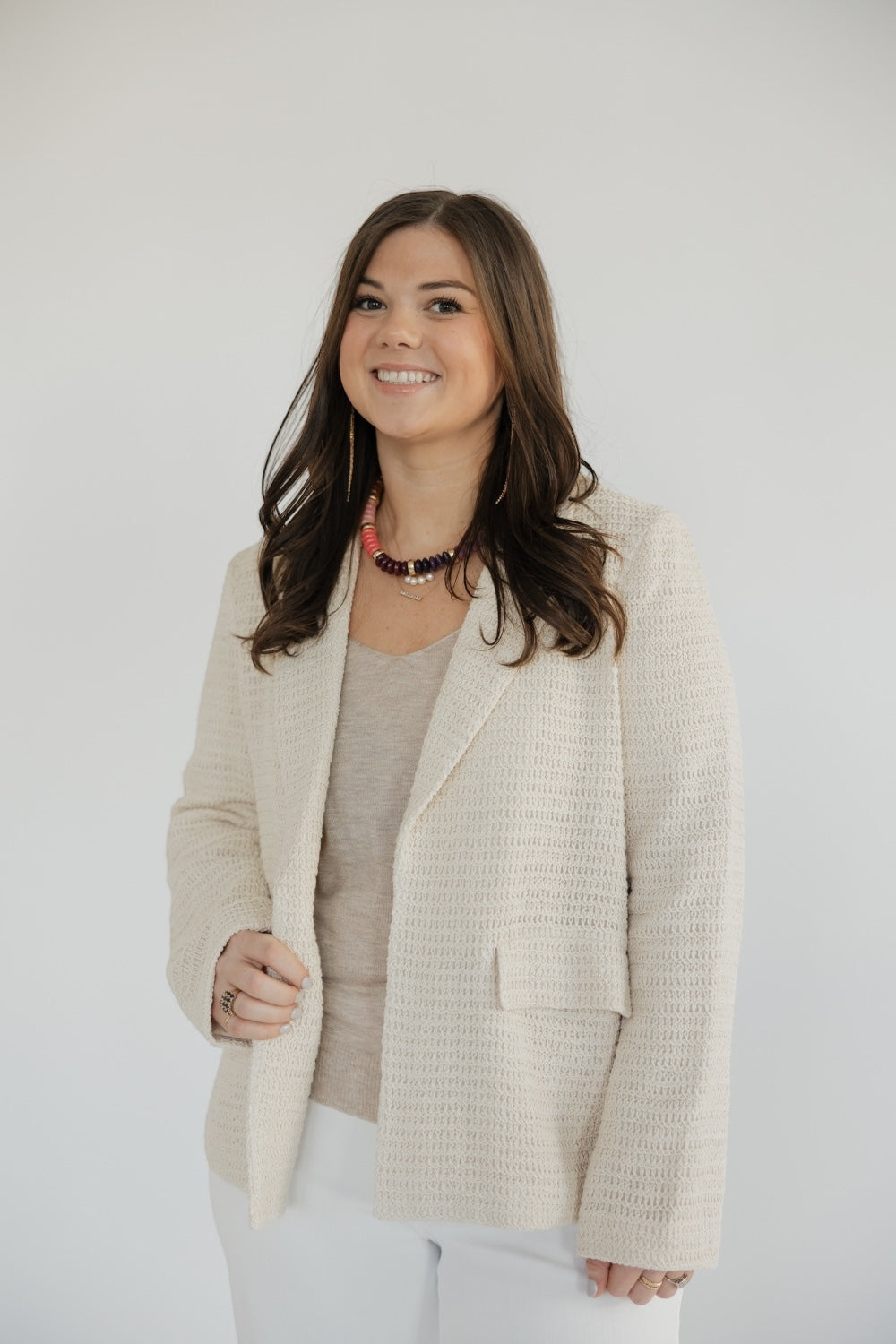 Corie Cream Crochet Blazer (XS-3XL)