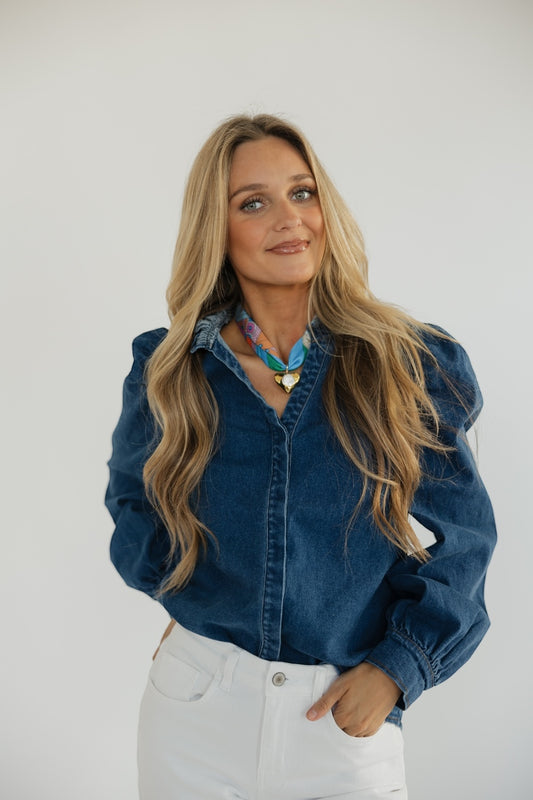 Jamie Denim Button Down Top