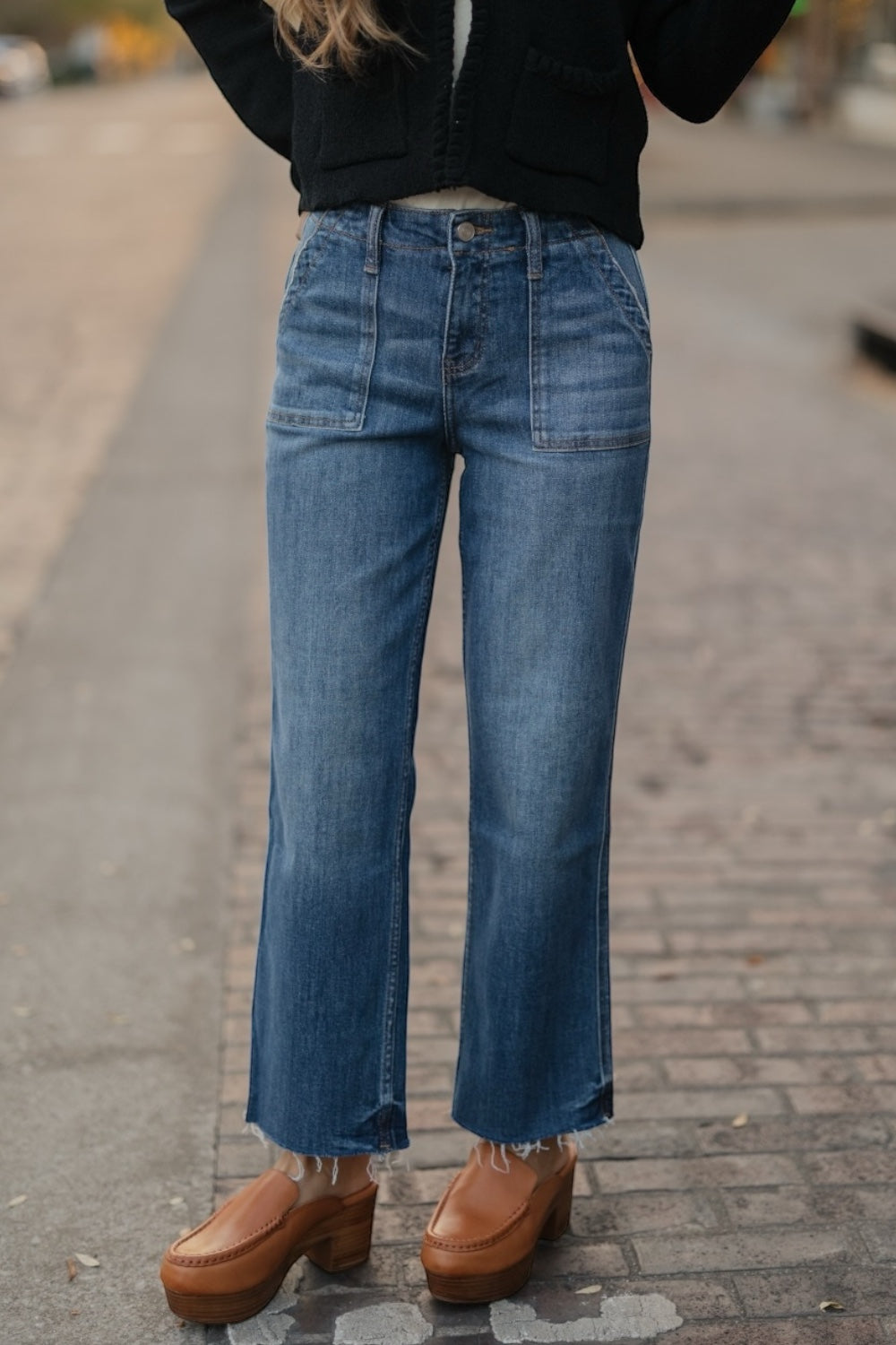 Superb High Rise Crop Utility Straight Jean (0-22)