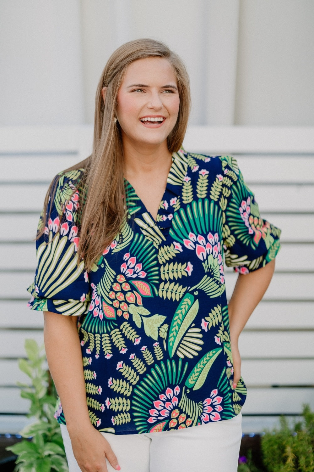 Julie Tucan Tango Navy Top by Michelle McDowell