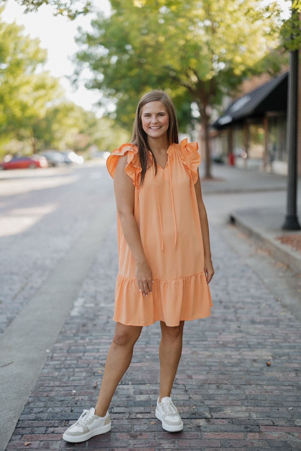 Perry Peach Babydoll Dress