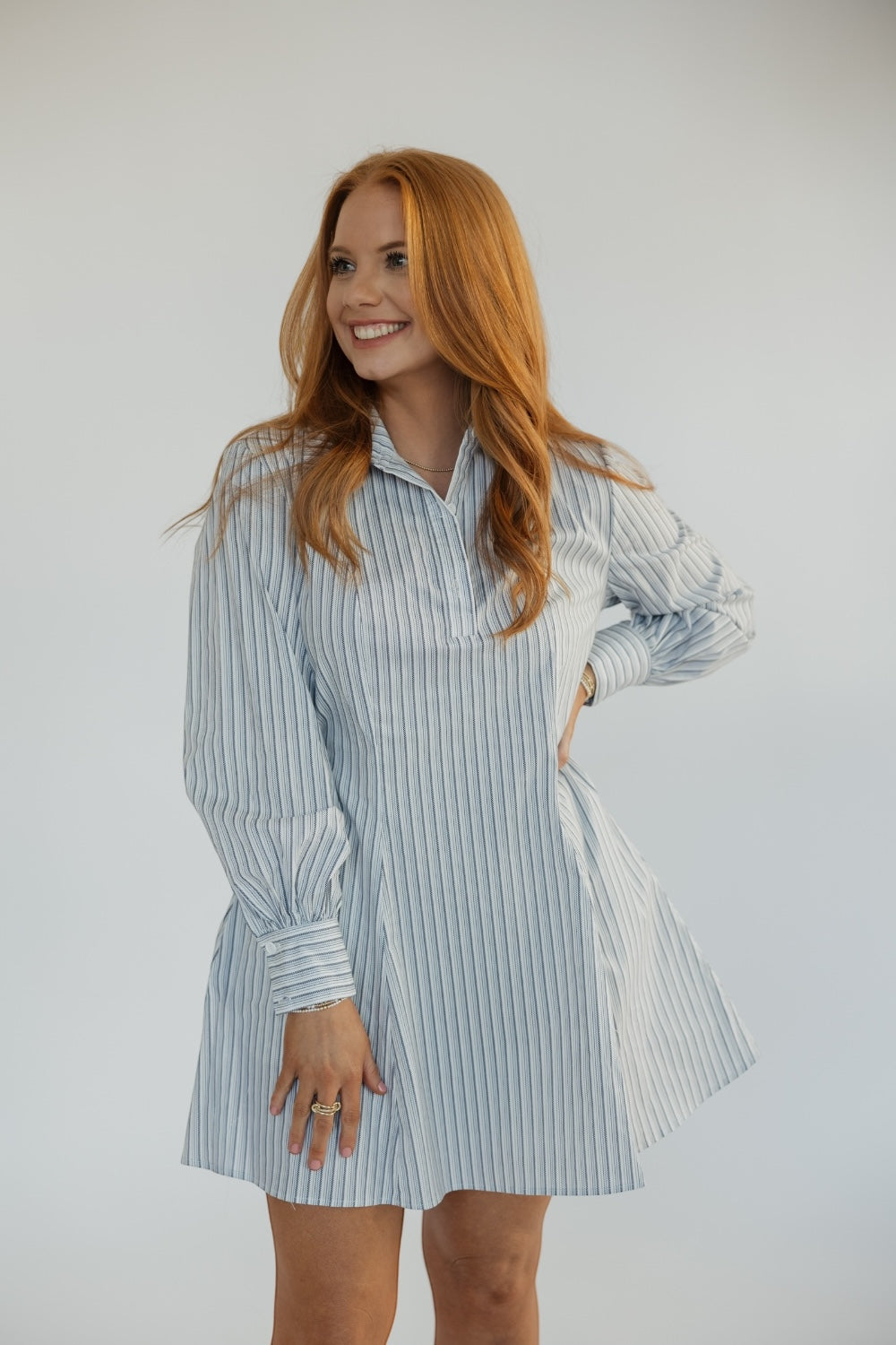 The Lola Dress in Navy Stripes (S-3XL)