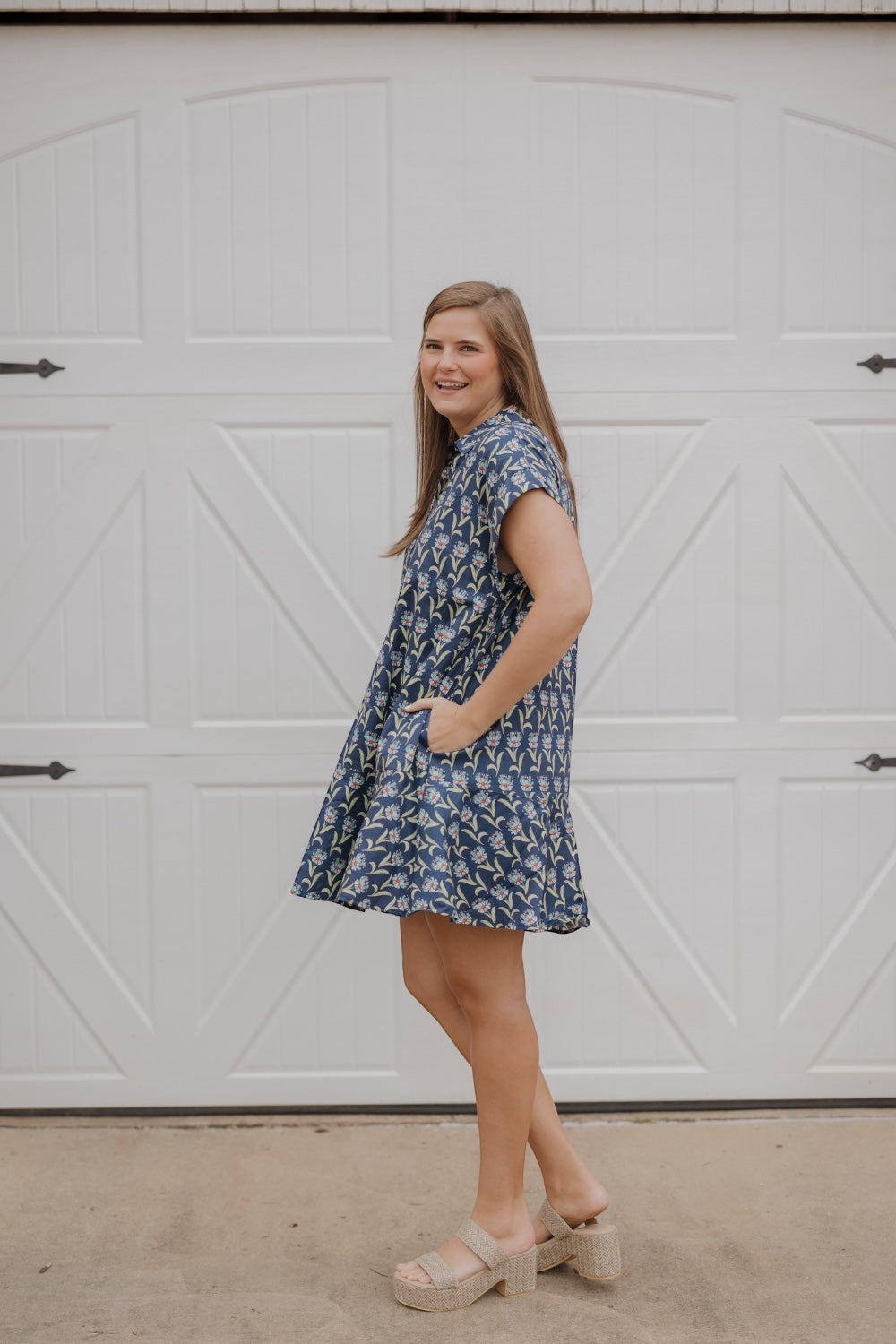 Sally Navy Floral Dress (S-2XL)