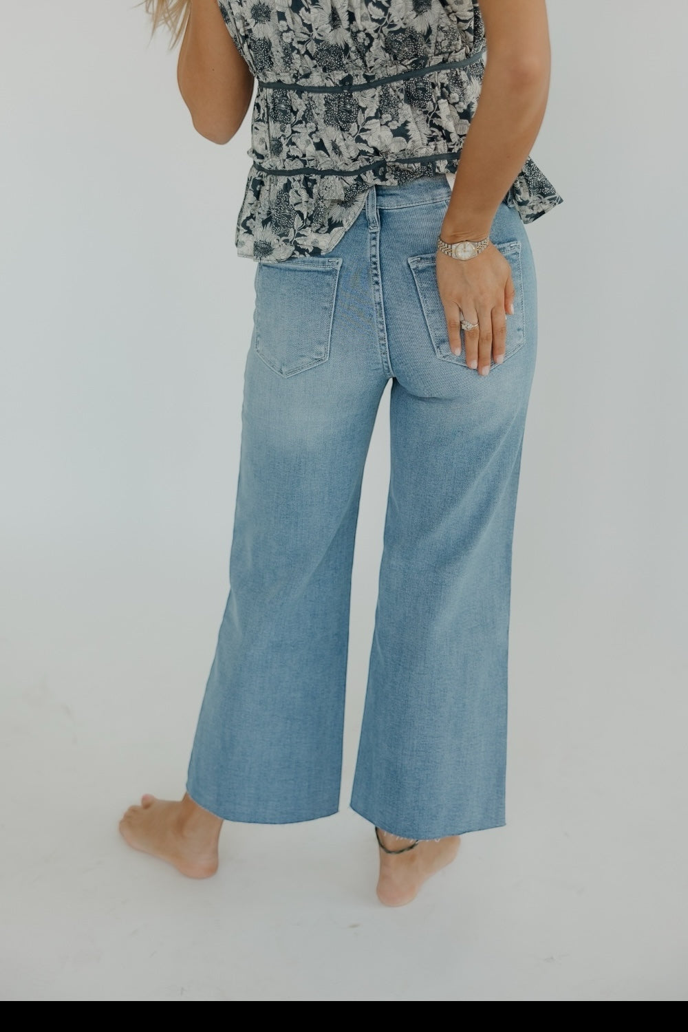 High Rise Utility Crop Wide Leg Jean (0-22)