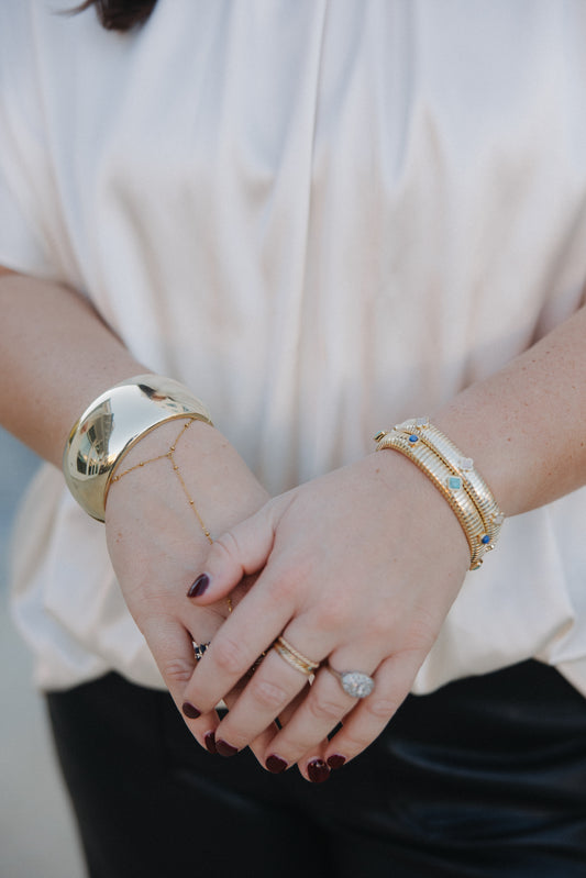 Pearl Clover Stone Cuff