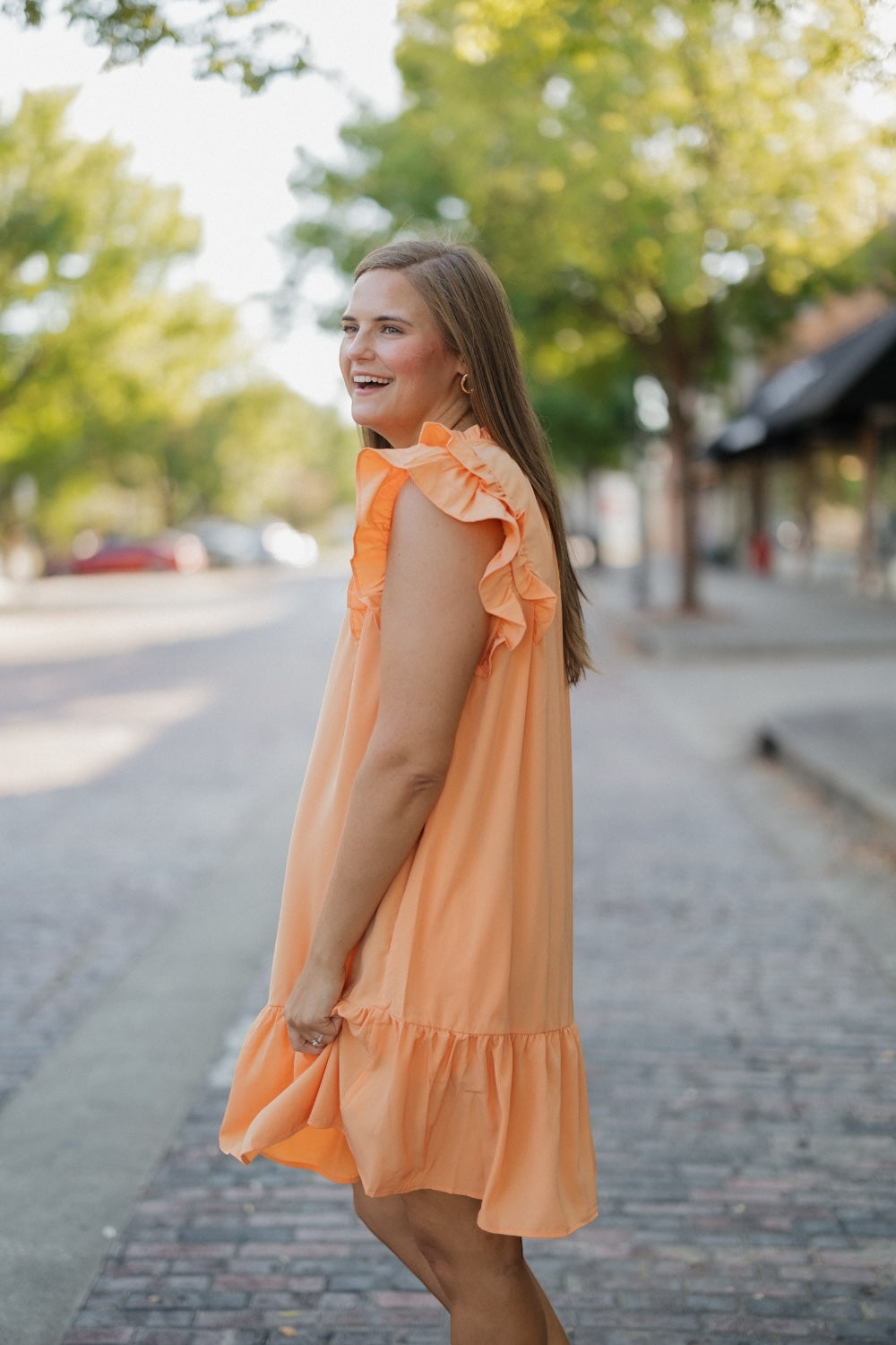 Perry Peach Babydoll Dress