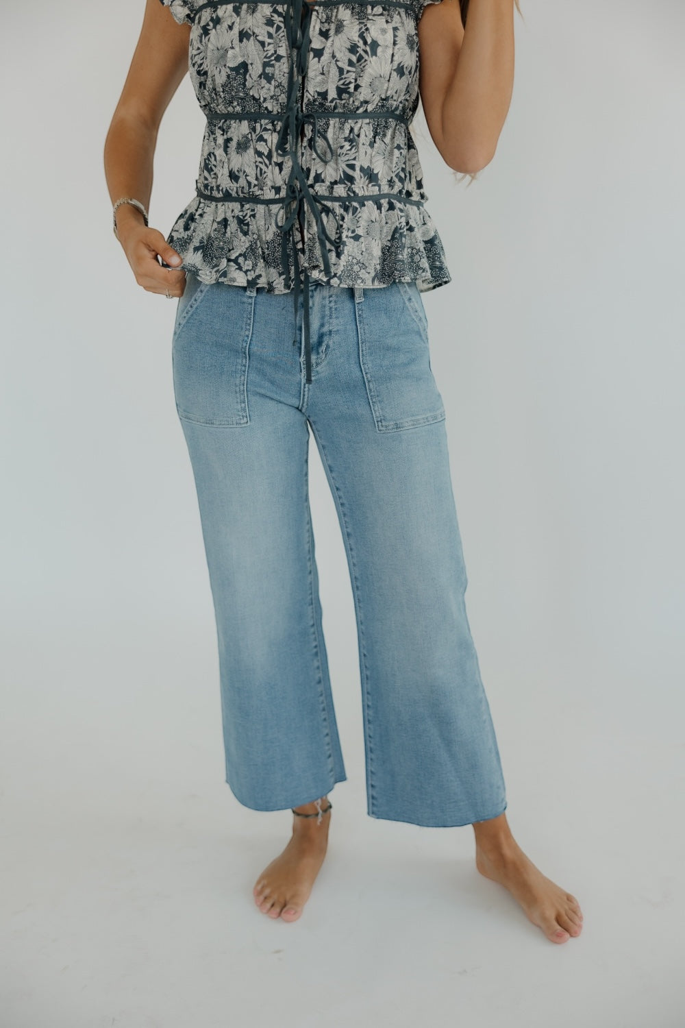 High Rise Utility Crop Wide Leg Jean (0-22)