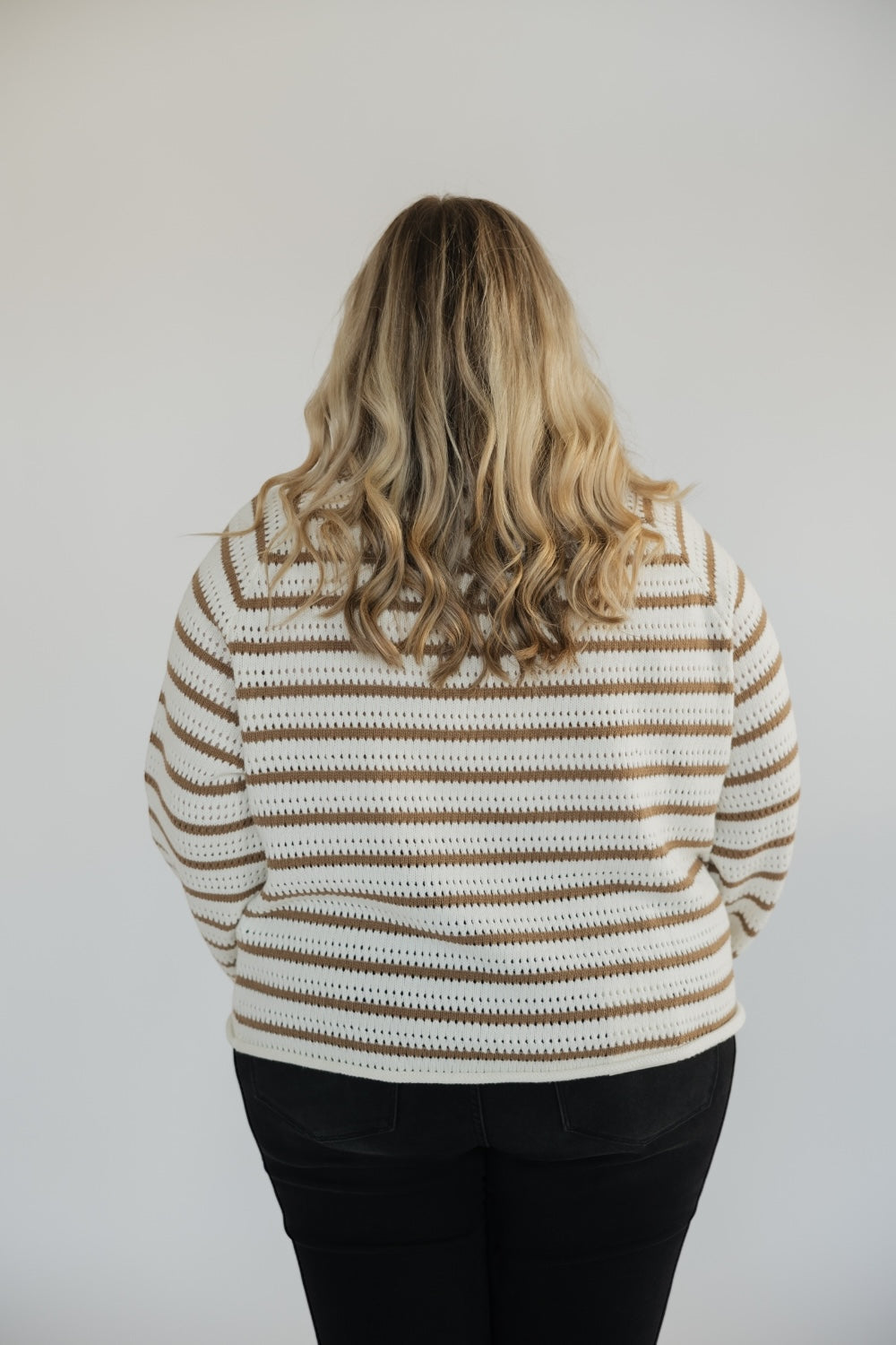 Katrina Khaki Striped Sweater (S-3XL)