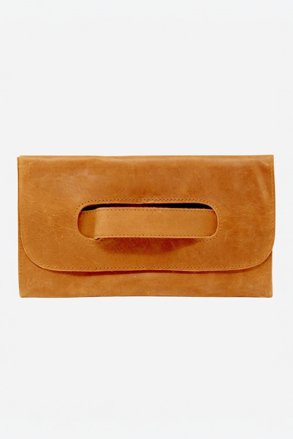 Mare Handle Clutch in Cognac by Able