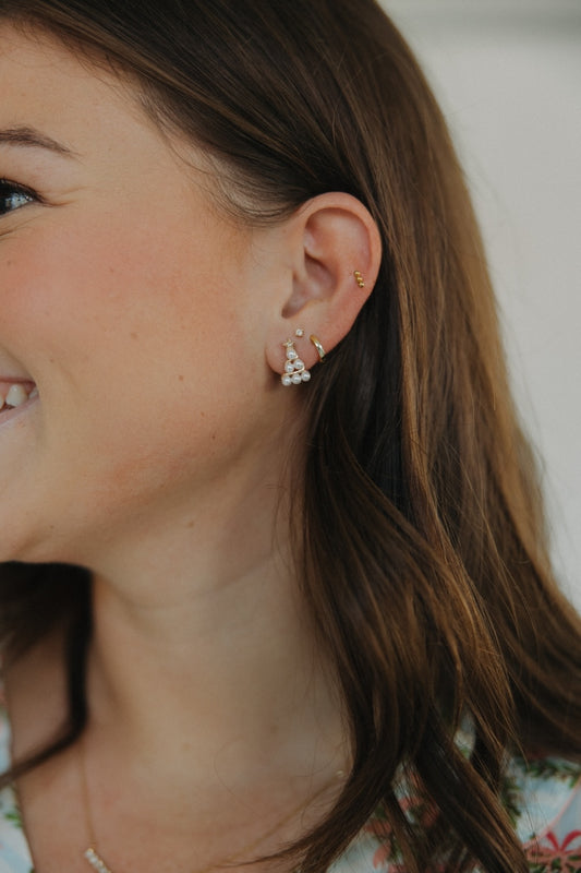 Christmas Tree & Pearl Stud Earrings